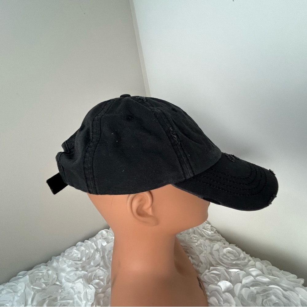 Kbethos Black Distressed Style‎ Ponytail Ball Cap Sporty Travel - Picture 4 of 13
